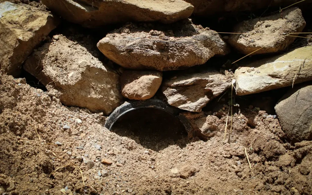 erosion control wall with blocked drainage